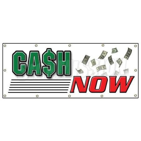 CASH NOW BANNER SIGN Payday Advance Title Pawn Shop For Gold